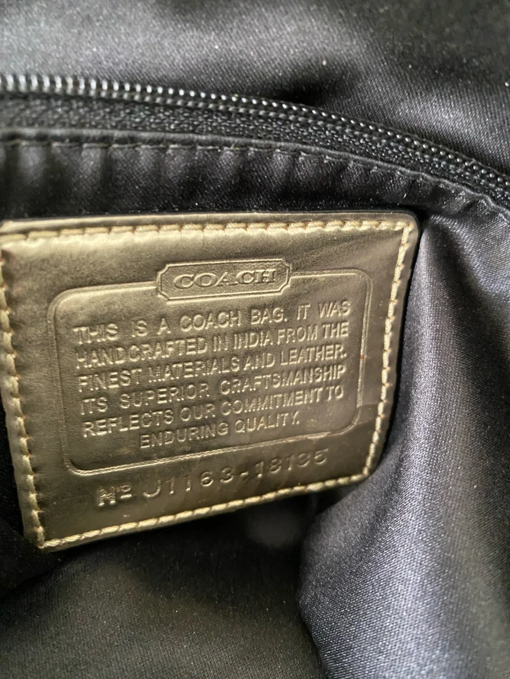 Vintage Coach #18135 Black & Gold Canvas Leather Trim Shoulder/Crossbody