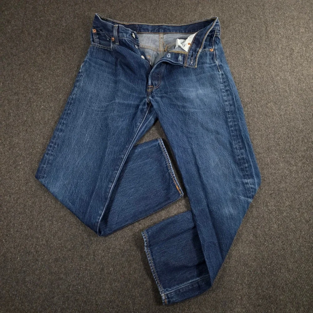 Levi's‎ 501 Mens Dark Wash Blue Button Fly Denim Jeans W30 L27
