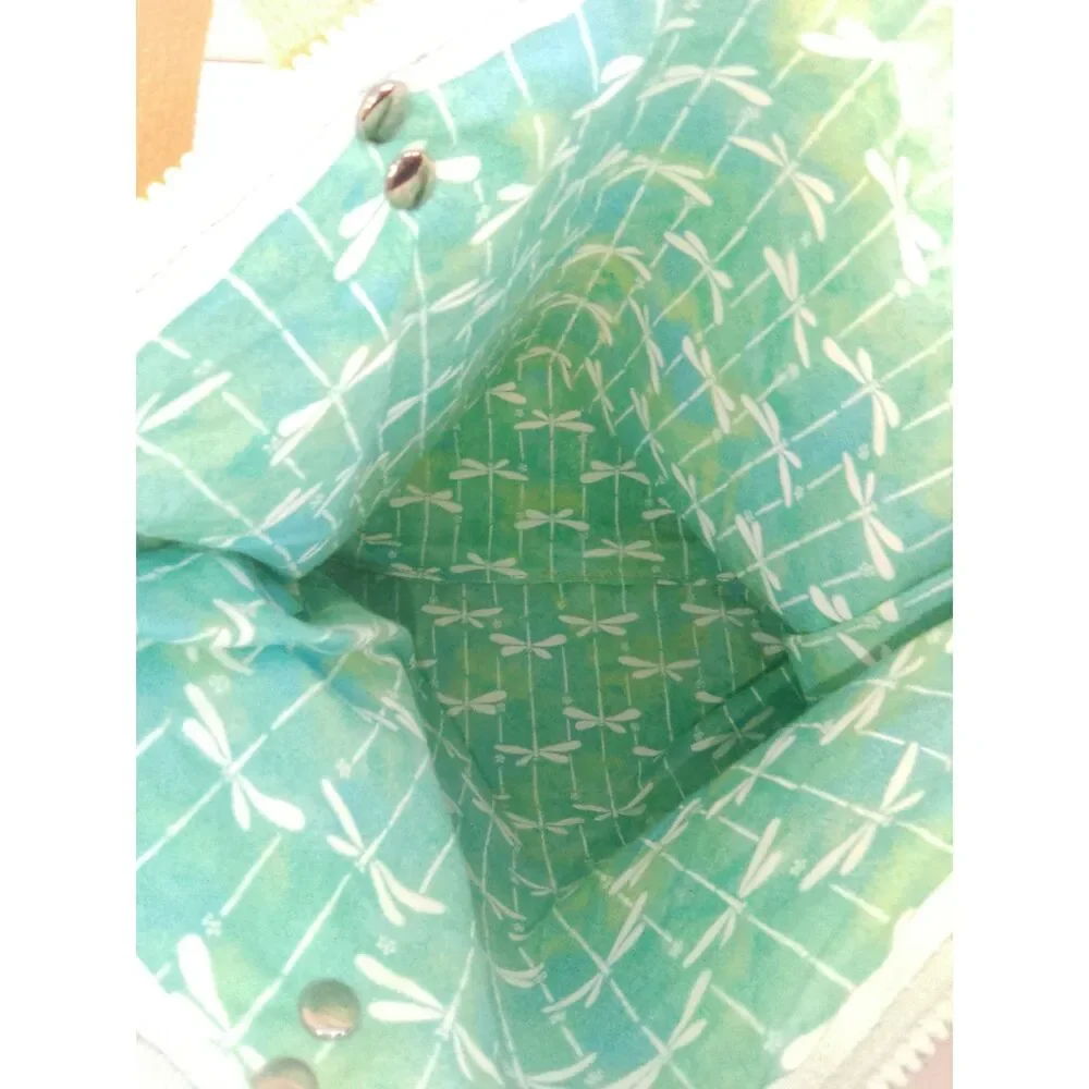 Quirky 3-Bag Bundle! Vegan Tote w/scarf & gold paint, Woven Purse, & Lancôme Bag