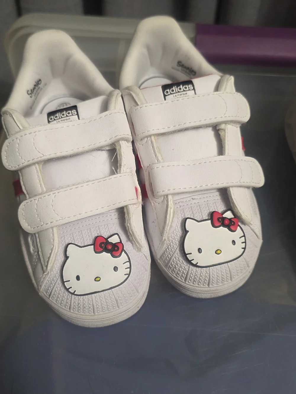 adidas Kids White Hello Kitty Velcro Sneakers