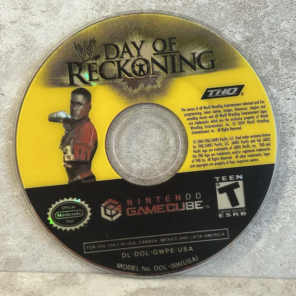 THQ WWE: Day of Reckoning (Nintendo GameCube, 2004) NTSC-U/C T Disc Only