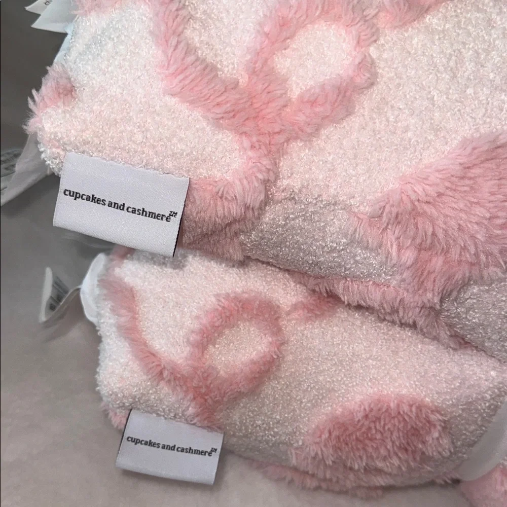 cupcakes & cashmere Blush Heart ribbon bow valentine’s Day 2 pack pillows