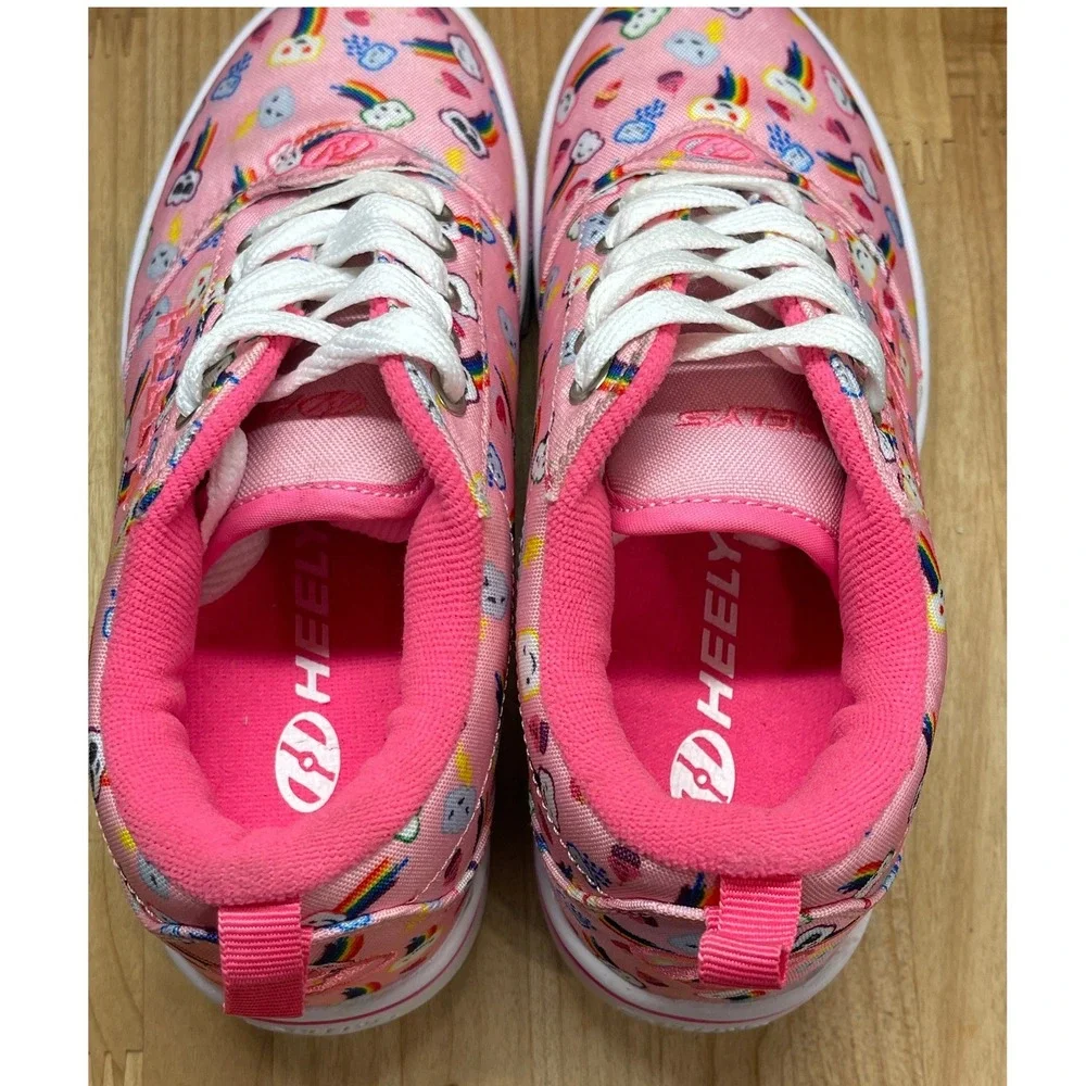 Heelys Pro 20 Prints Pink Rainbow Cloud Skate Shoes Youth Size 2 10335 NEW