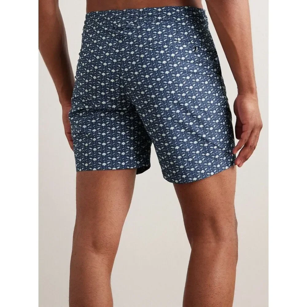 Orlebar Brown - Standard Mid-Length Bandana-Print Swim Shorts - Blue size 30