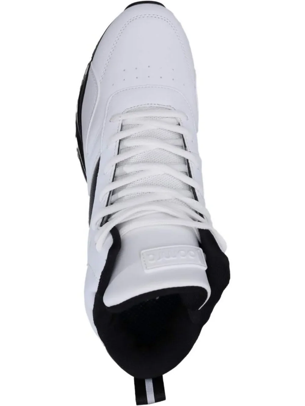 Joomra Men's White2 Rubber Leather High Top Athletic Inspired Lace Up Sneaker