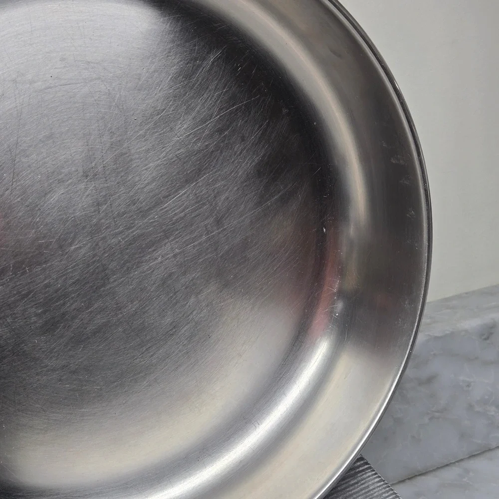 Vintage Faberware 10 Inch Skillet Fry Pan Stainless Steel Aluminum‎ Clad, No Lid