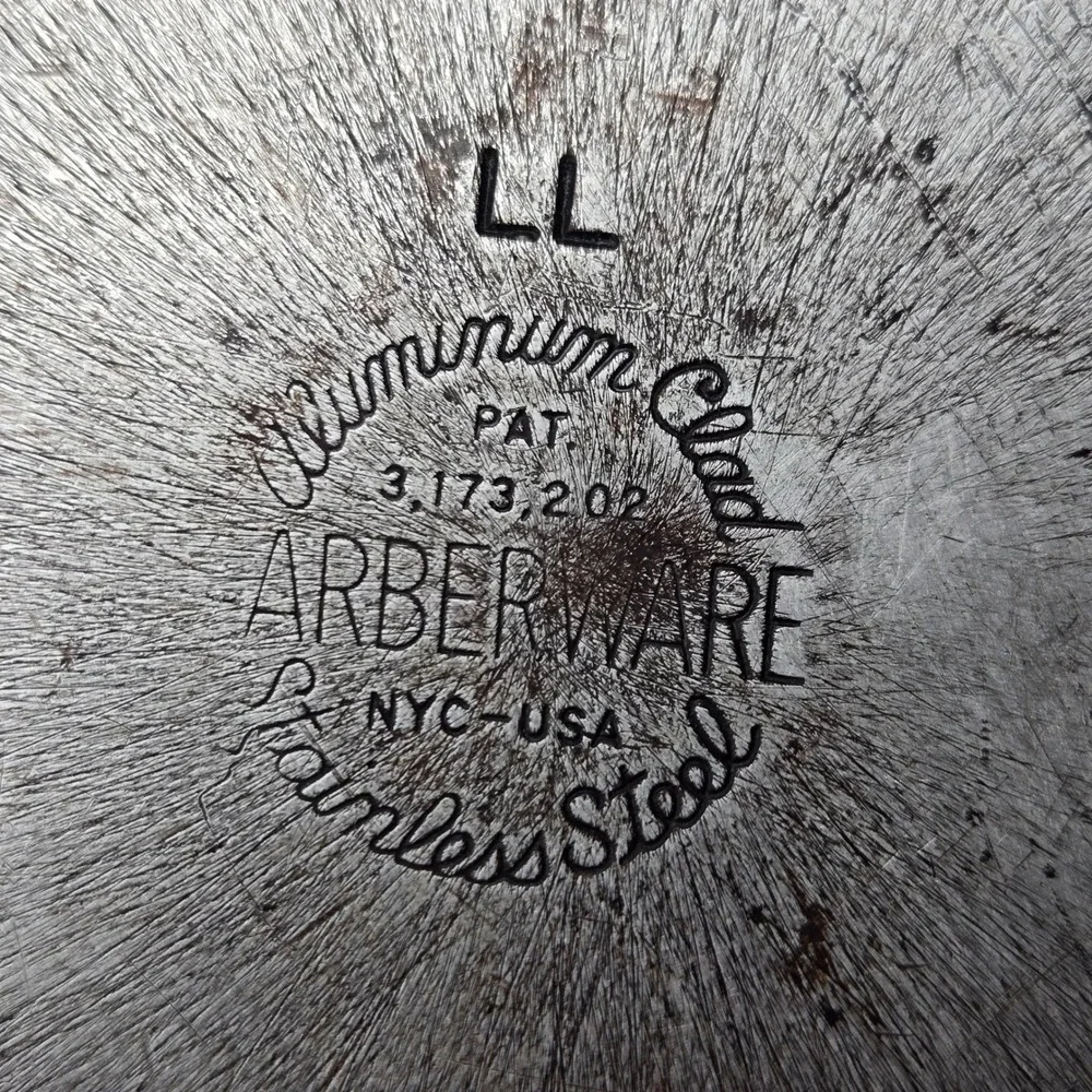 Vintage Faberware 10 Inch Skillet Fry Pan Stainless Steel Aluminum‎ Clad, No Lid
