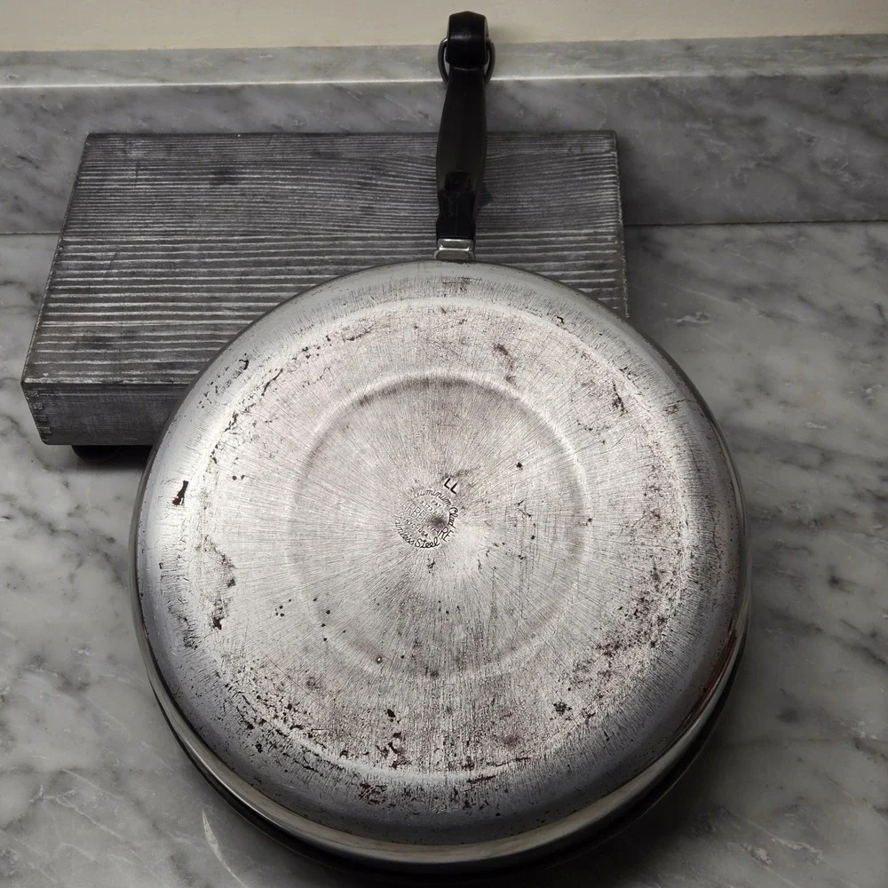 Vintage Faberware 10 Inch Skillet Fry Pan Stainless Steel Aluminum‎ Clad, No Lid