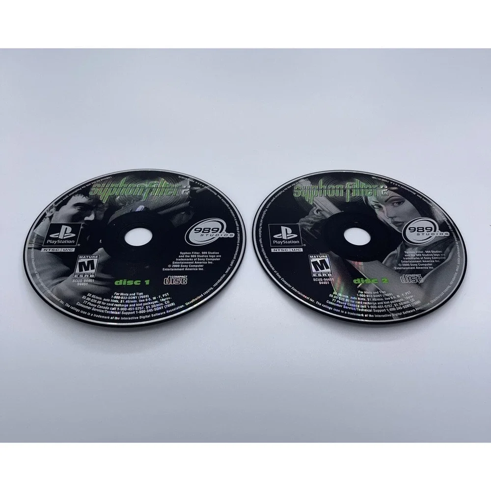 Syphon Filter 2‎ (Sony PlayStation 1 PS1)  TESTED- DISCS ONLY #4442