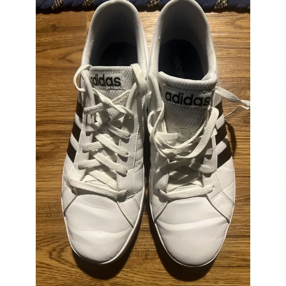 Adidas Men's Vs Pace Sneaker Size 12‎ White Black Three Stripe Athletic