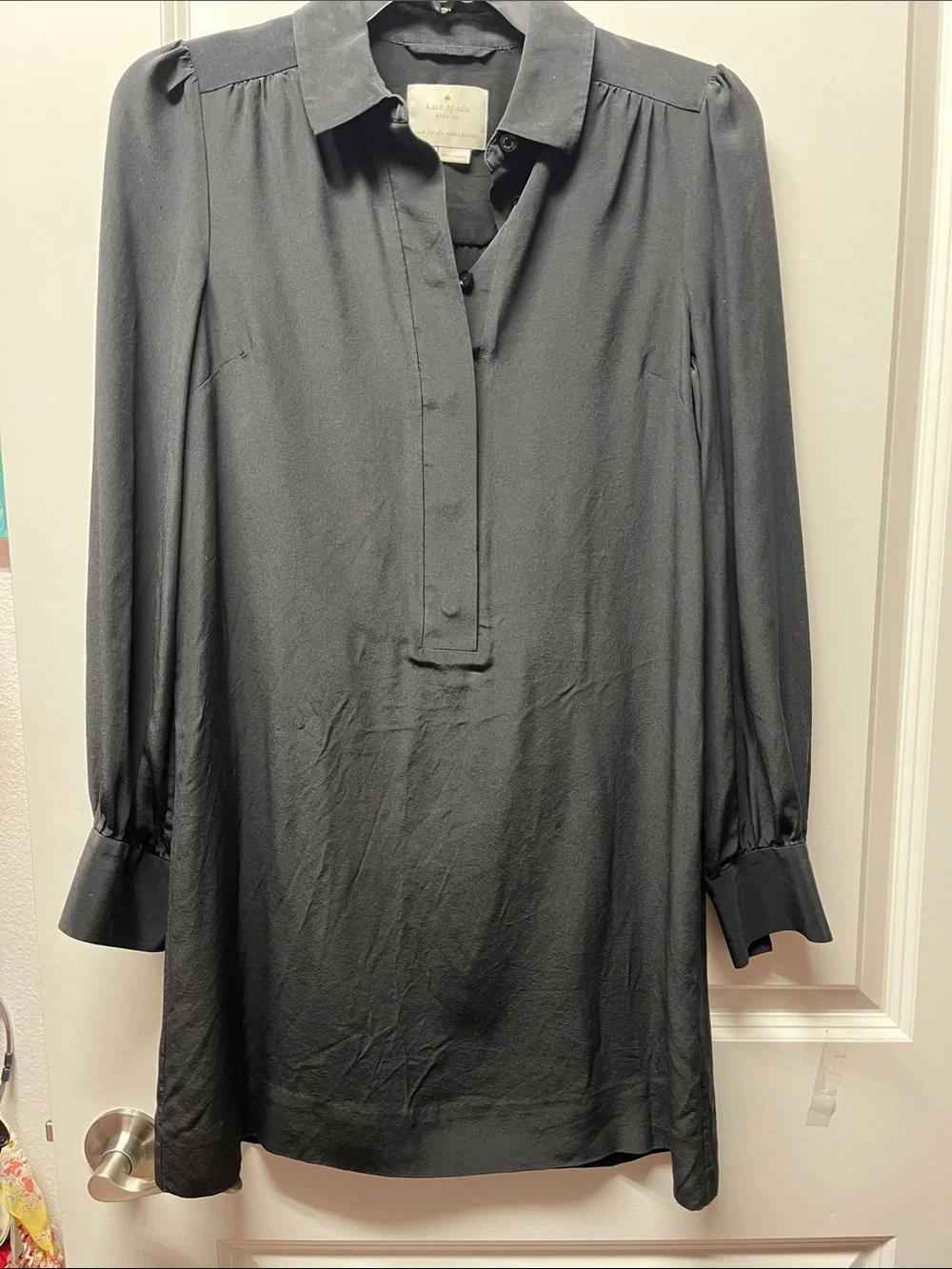 kate spade Black Long Sleeve Mini Dress