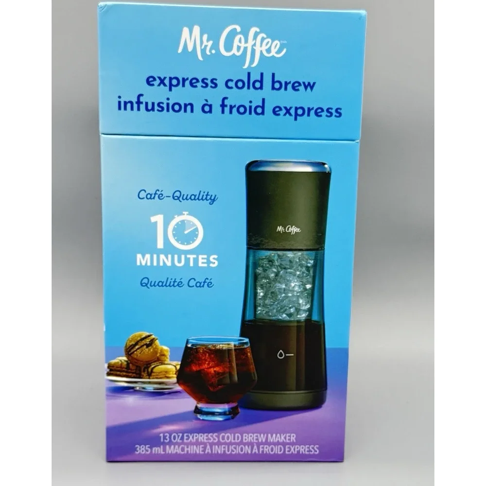 Mr. Coffee Express Cold Brew Maker‎ Gray 13oz Cordless Portable Fast 10 Min NEW