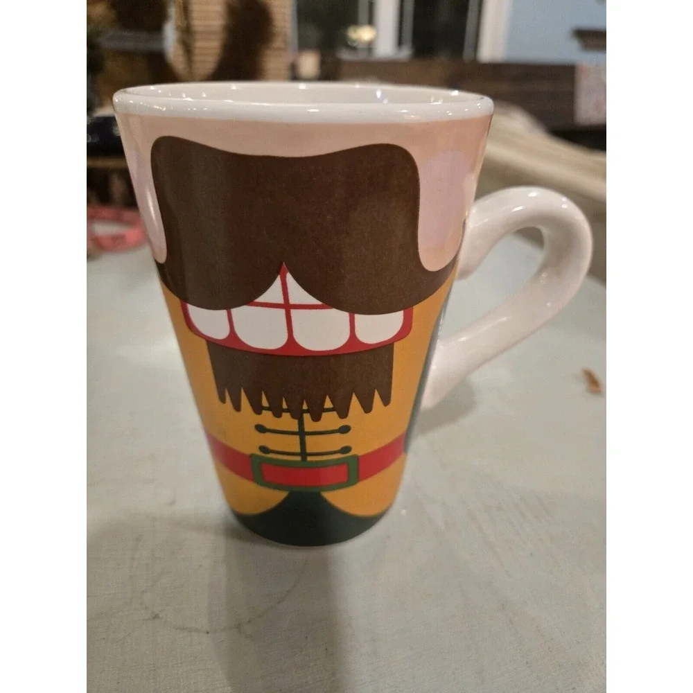 VINTAGE Nutcracker Mustache Teeth‎ Suit Cute Ceramic Mug Christmas EUC W1