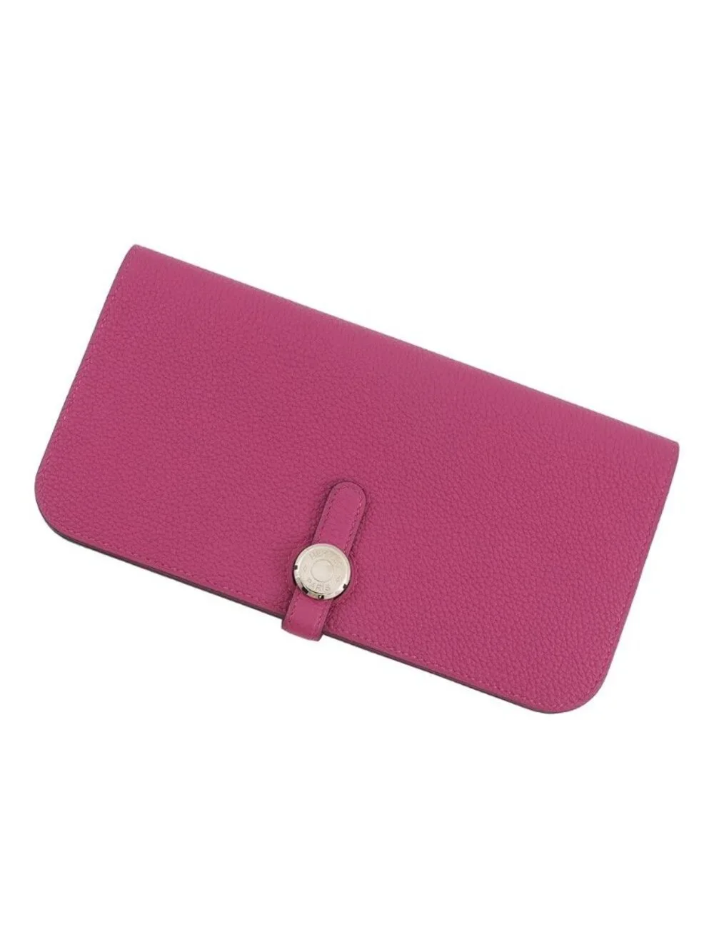 Hermes Wallet Dogon Long Rosepurple Silver Togo