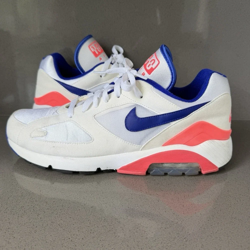 Nike Air Max 180 Ultramarine White Solar Red Men's Size 11 Sneakers 615287-100