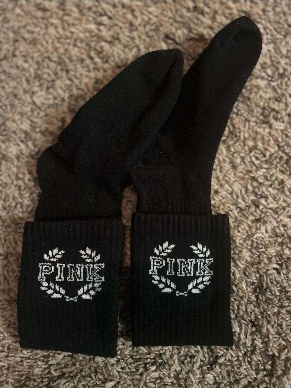 PINK Victorias Secret black crew