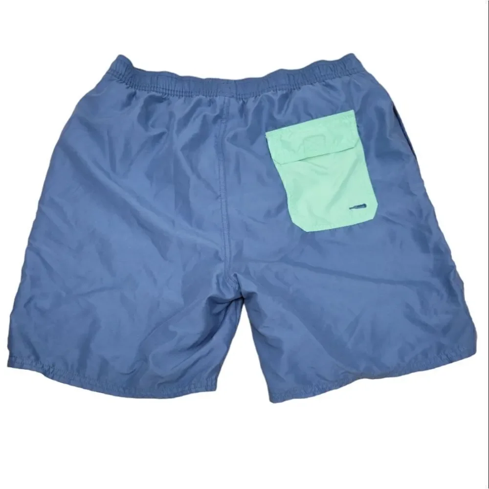 Vineyard Vines Men’s M Swim Shorts Blue Green Chappy Trunks Lined