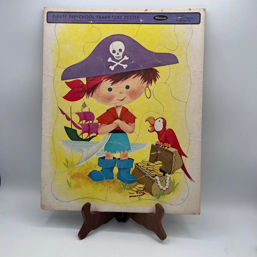 Vintage 1967 Whitman Pirate Preschool Frame-Tray Puzzle 4525 Western Publishing