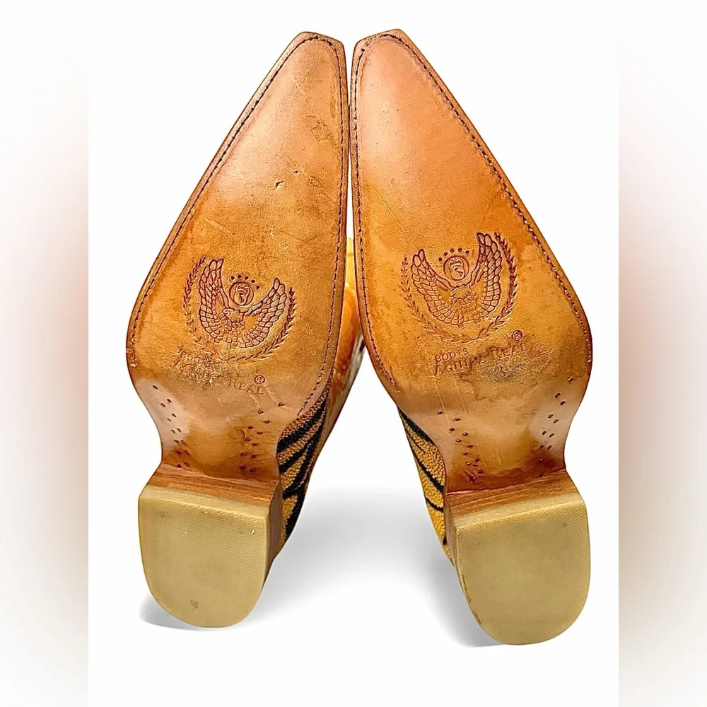 Aguila Real Wild Thang Tiger-Ray Exotic Print Western Boots Men’s 7 M