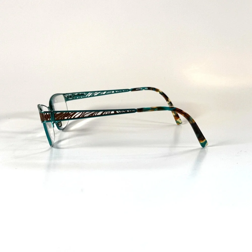Karen Kane‎ Kokia Eyeglasses Frames Only 53-17-135 Teal Metal Womens Full Rim