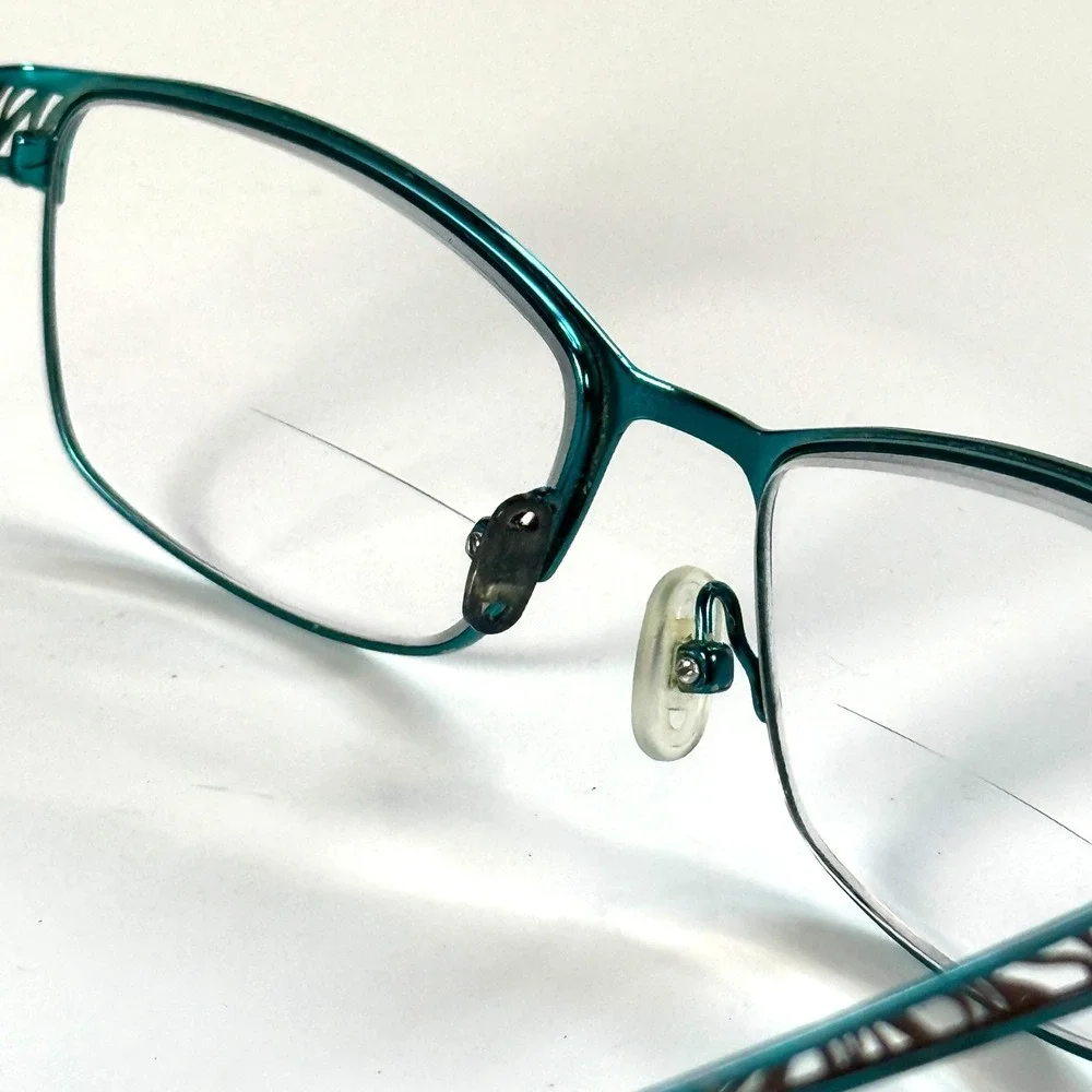 Karen Kane‎ Kokia Eyeglasses Frames Only 53-17-135 Teal Metal Womens Full Rim