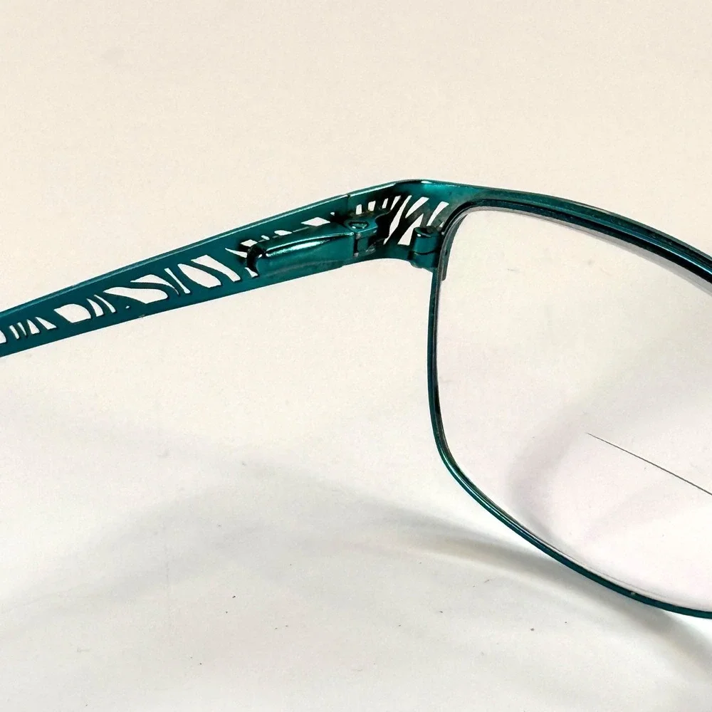 Karen Kane‎ Kokia Eyeglasses Frames Only 53-17-135 Teal Metal Womens Full Rim