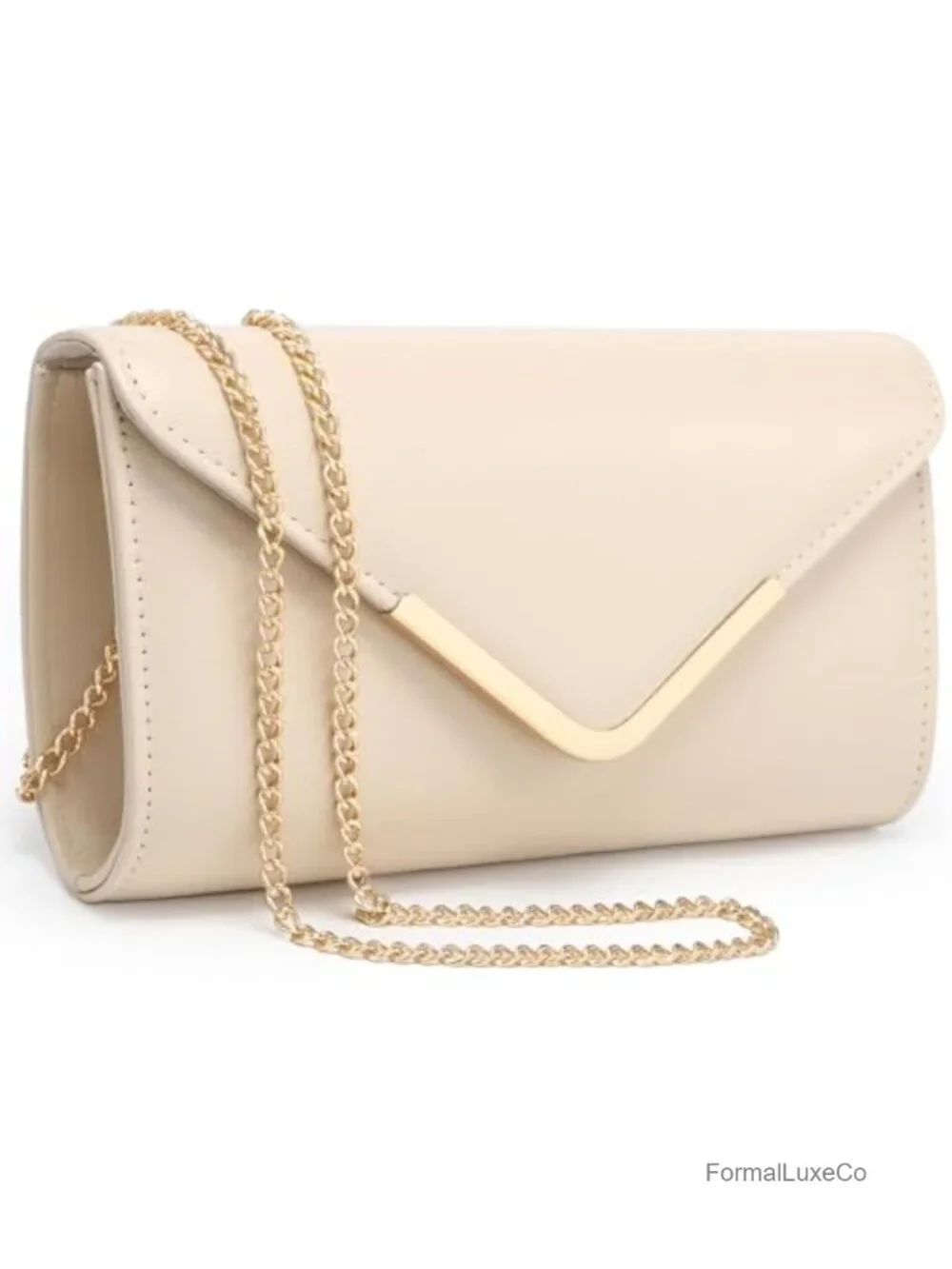 Women's Evening Clutch Bag with Glitter Flap and Chain Strap