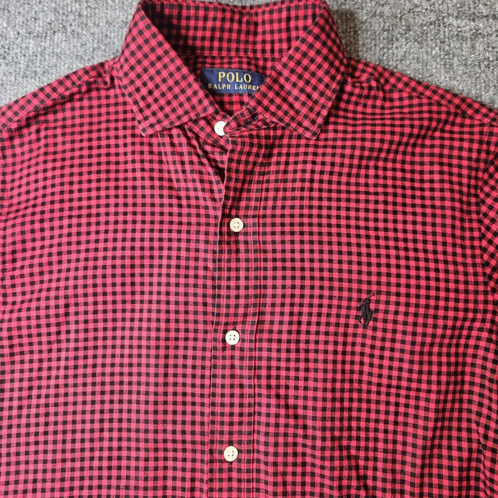 Polo Ralph Lauren‎ Men's Longsleeve Button Up Shirt Size Small Red Black Check