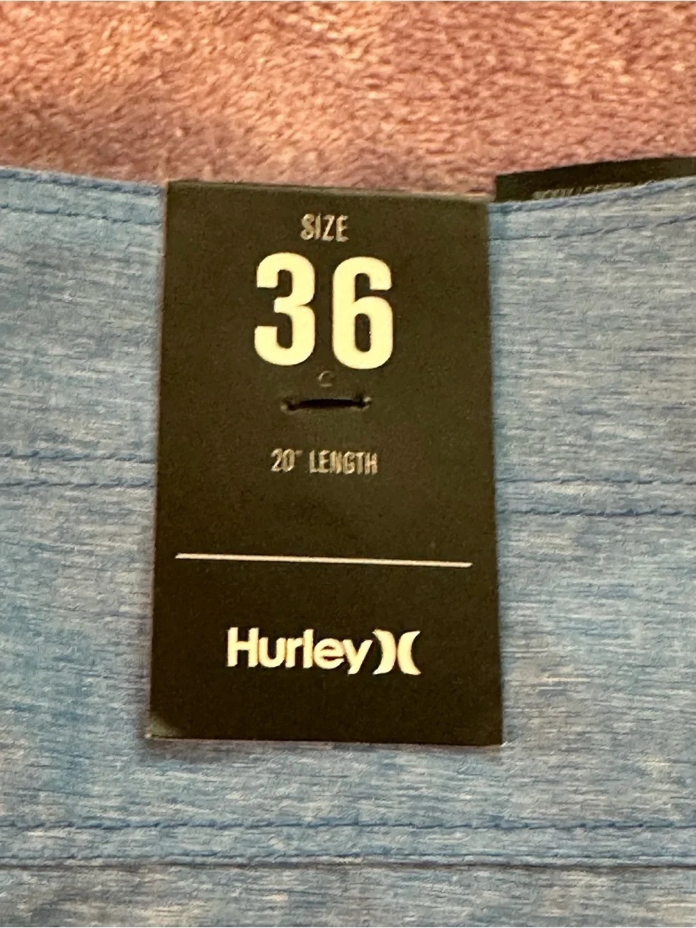 Hurley Light Blue Men's Swim Hybrids with Black Drawstring