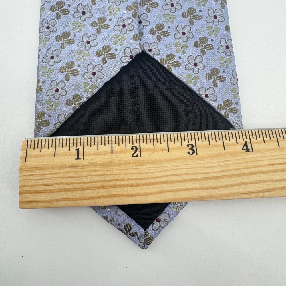 J. Garcia Mens Necktie Floral Blue Brown‎ Flower Pattern Classic Business Dress