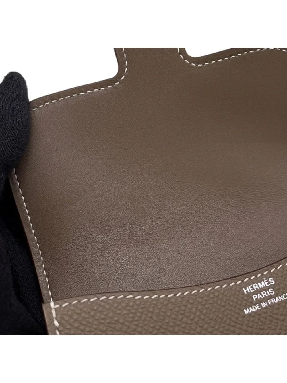 Hermes Wallet Constance Slim Etoupe Silver Epsom