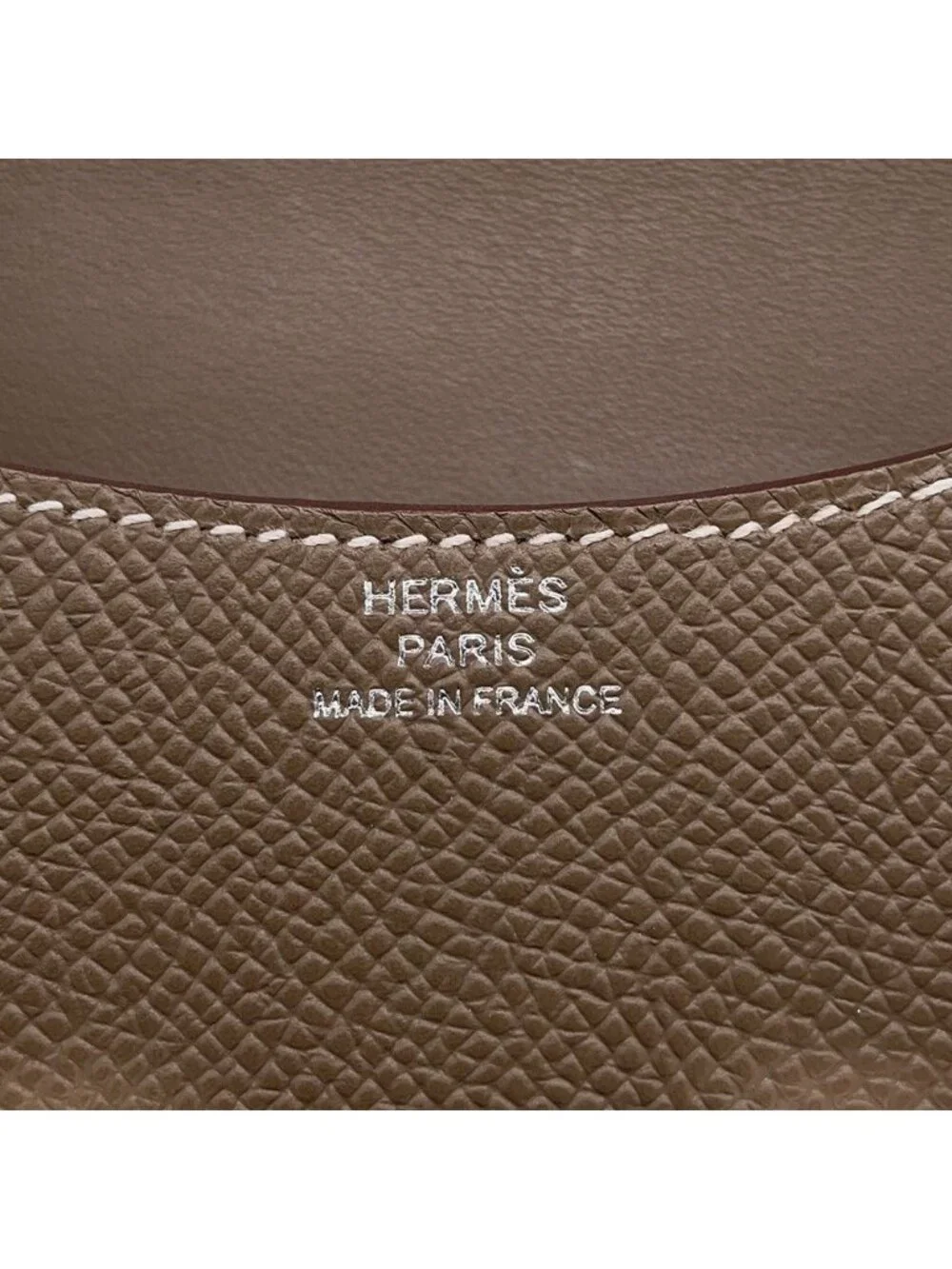 Hermes Wallet Constance Slim Etoupe Silver Epsom