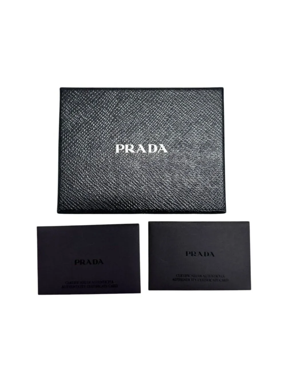 Prada Saffiano Black Gold Leather Coin Case