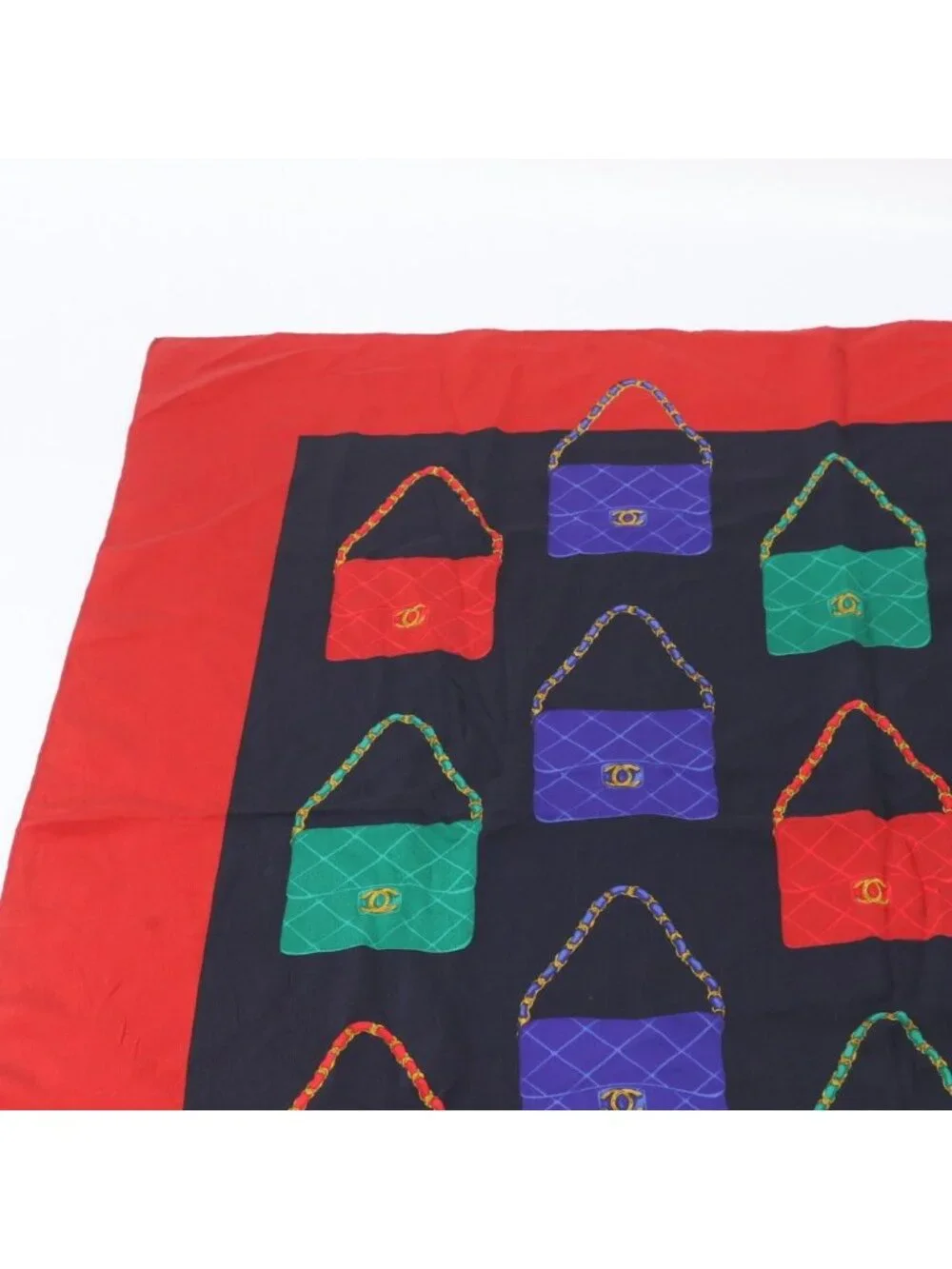 Chanel Quilted Bag Pattern CC Logo Scarf Shawl