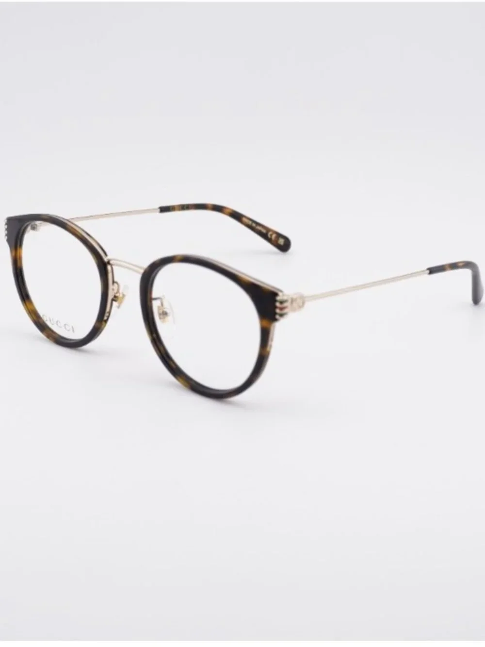 Gucci GG1885OA 002 Eyeglasses Havana/Gold 51mm Square Frame
