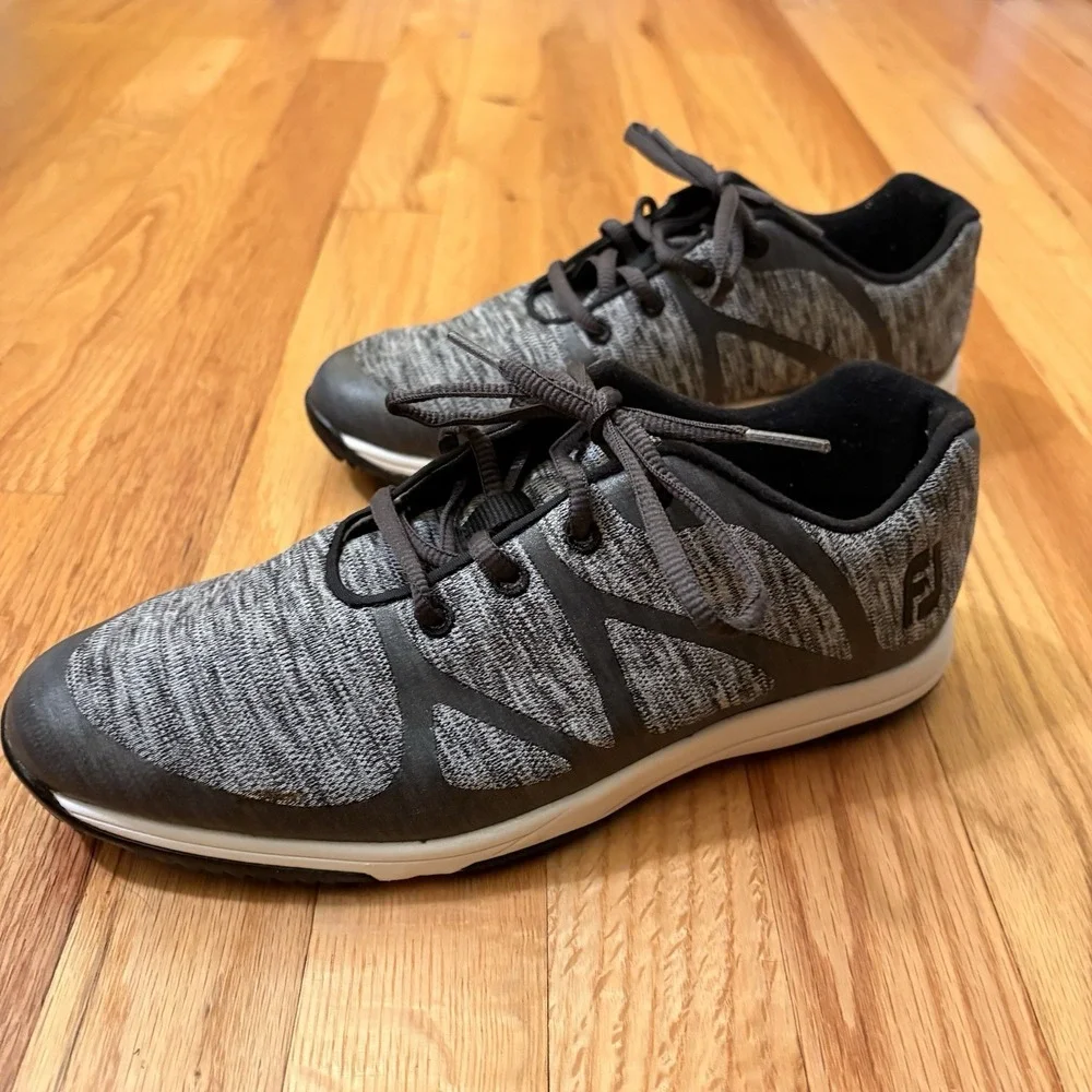 Footjoy FJ Spikeless Golf Shoes 92904C Leisure Charcoal Gray Black Juniors 8 M