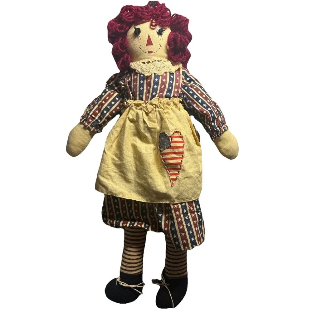 Raggedy Ann 20” Doll Springford‎ Gifts Country Folk. Star Dress