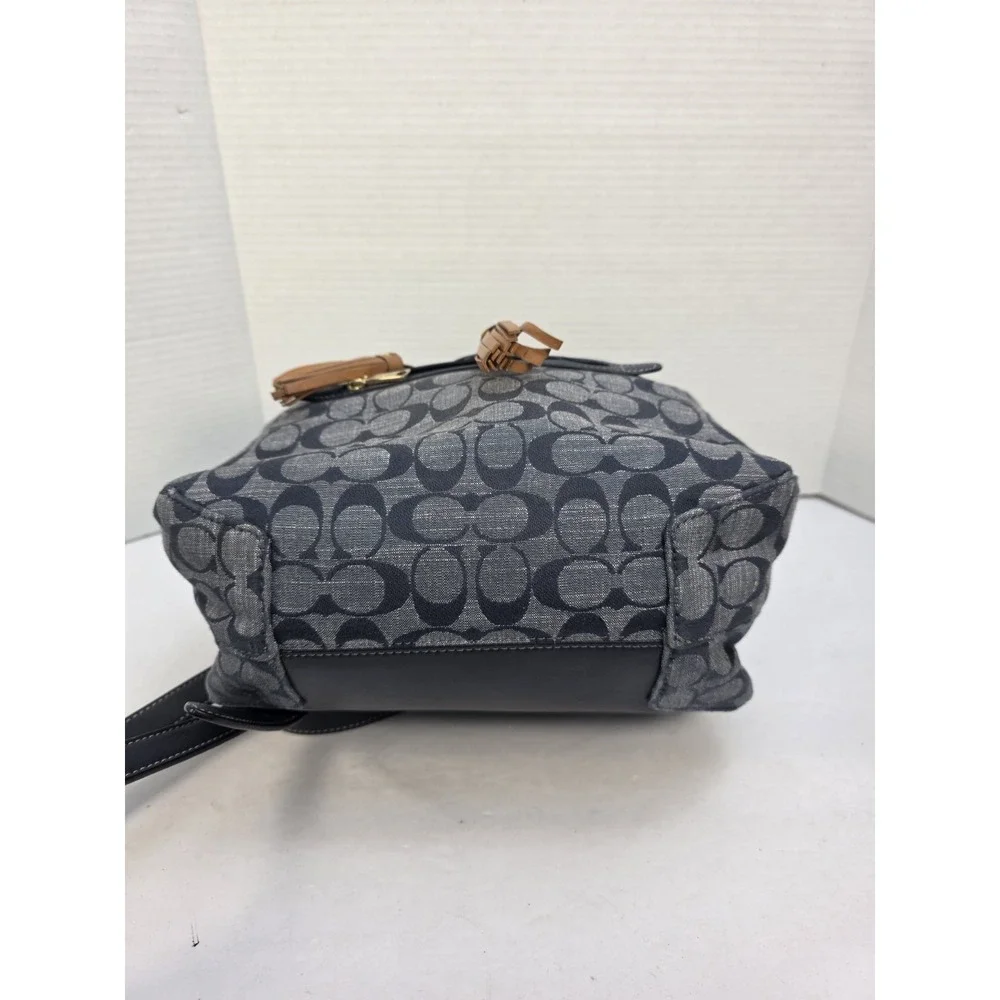 Coach Kleo Backpack in signature chambray w‎ smooth leather details B2257-C8162