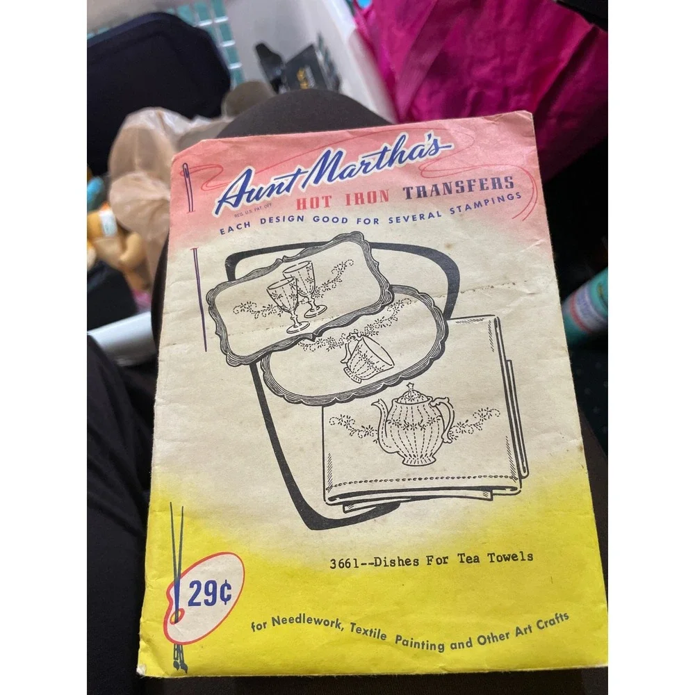 Aunt‎ Martha's Hot Iron Transfers Dishes For Tea Towels #3661