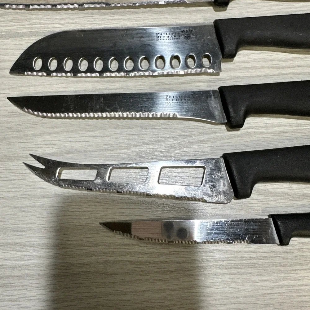 Philippe Richard Stainless Steel Kitchen Knives (Set of 7) Plastic Handle‎