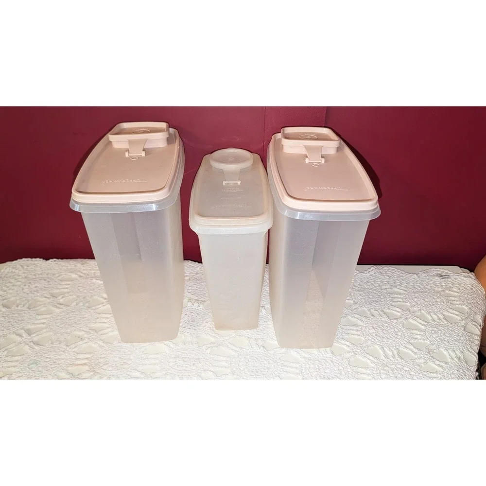 Three Vintage Tupperware Cereal, Keeper Set  1588-7, 469-6, 471-12, 1590-4