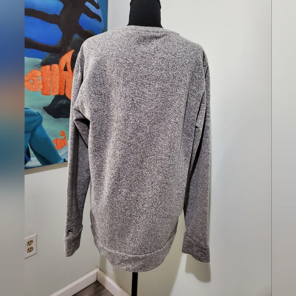 Marc Ecko Cut & Sew Men's Striped Henley Pocket Long Sleeve Gray Size L
