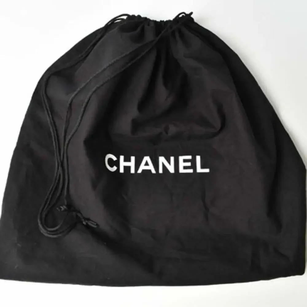 CHANEL black leather