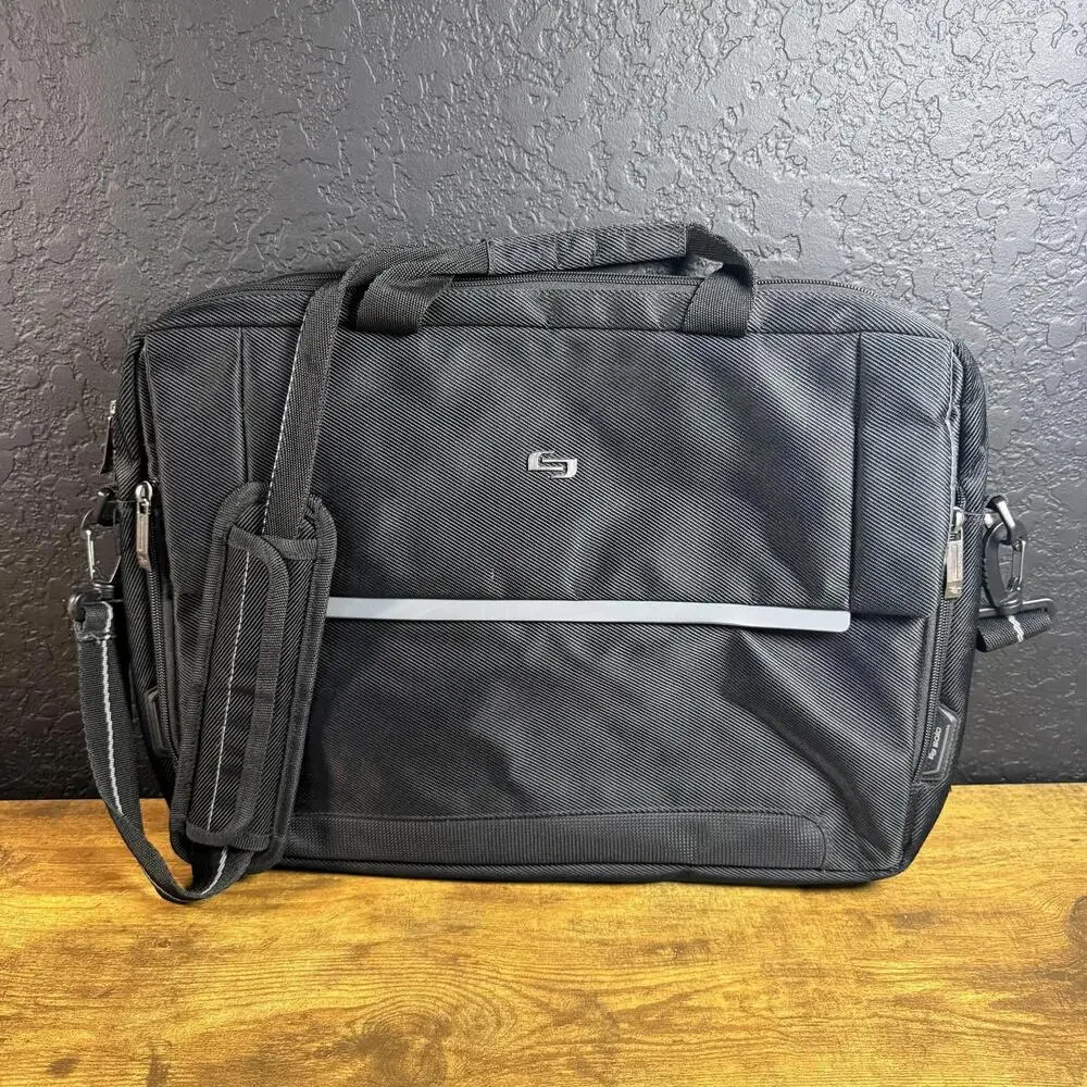 Solo New York Urban UBN101 Black Ballistic Polyester Laptop Briefcase Unisex‎ OS