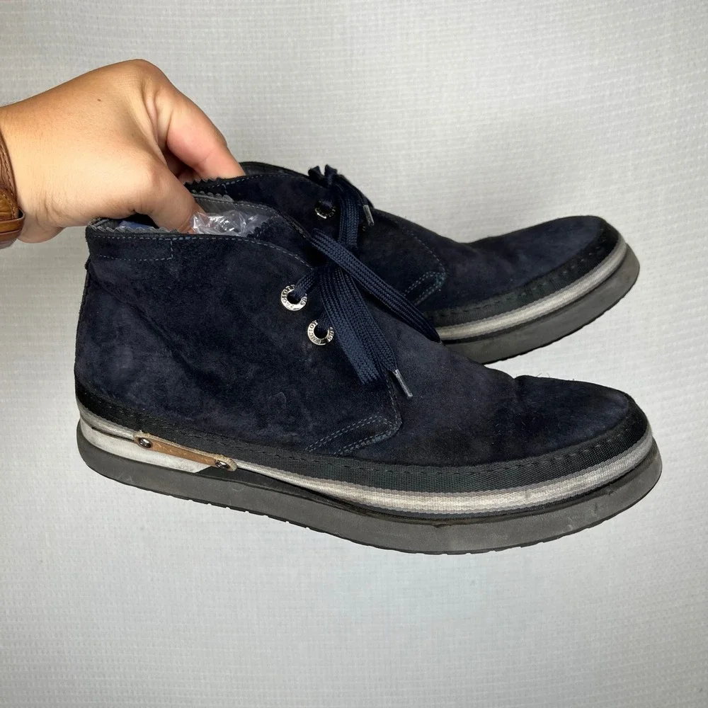 Mens Cesare Paciotti Size 6 - 4US Navy Suede Leather‎ Chukka Desert Ankle Boots