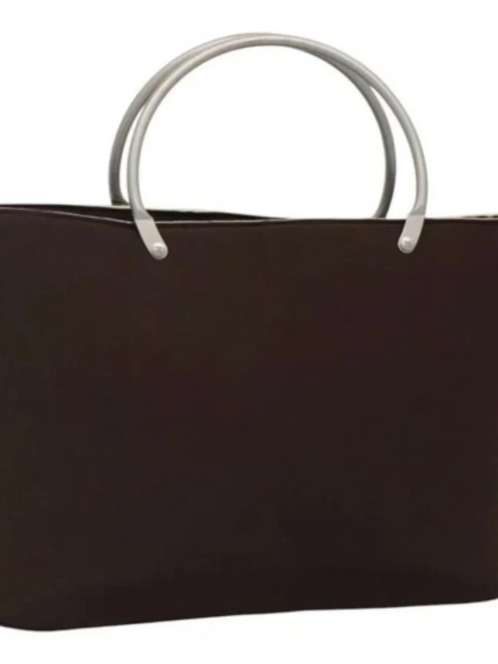CHANEL Hand Bag Nylon Brown CC Auth bs23545