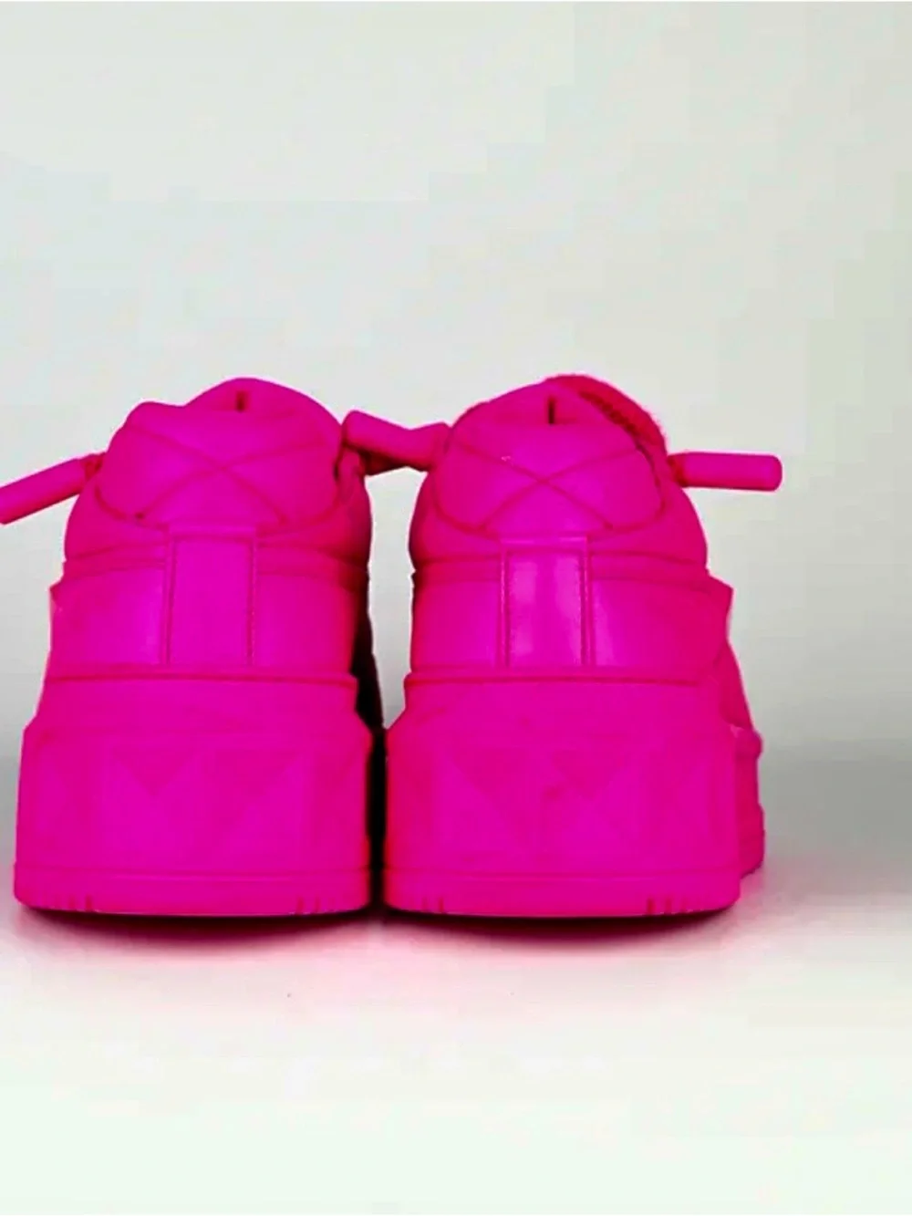 Valentino Garavani Neon Pink Lace-Up Sneakers