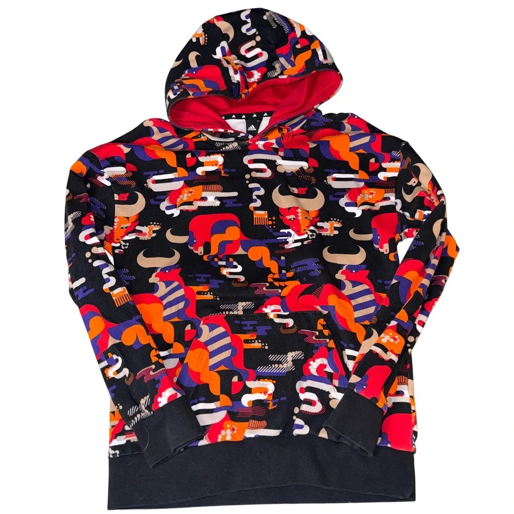 Adidas Lunar New Year All Over Print Hoodie‎ Sweatshirt CNY GFX Size SMALL