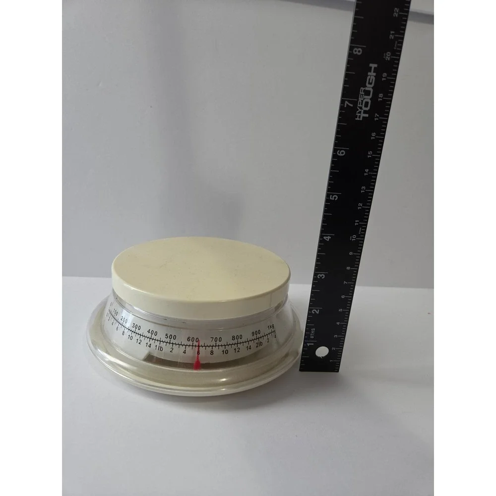 Vintage Analog Kitchen Scale Cream Round Mechanical Food Scale 1kg 2lb 4oz
