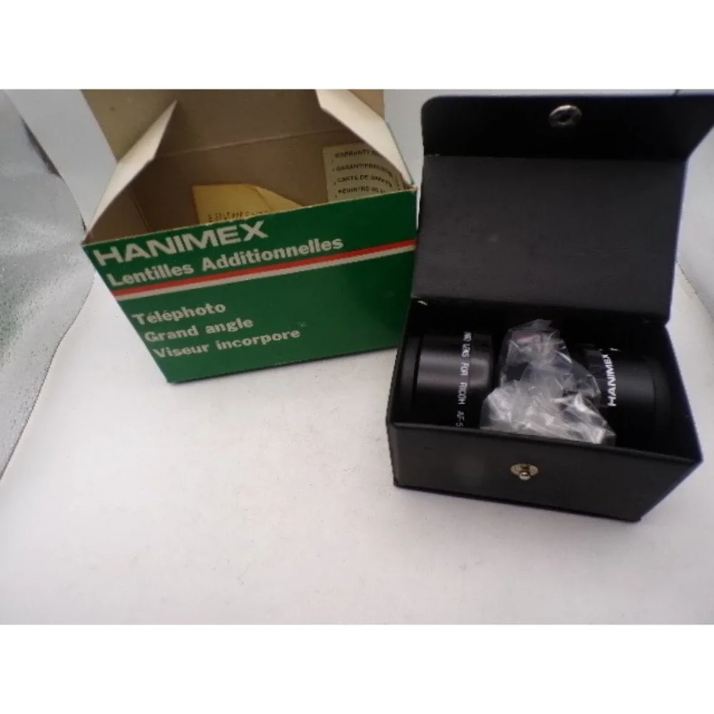 Hanimex Auxiliary Telephoto and Wide Angle Lens Kit for Ricoh AF-5 with Case Box